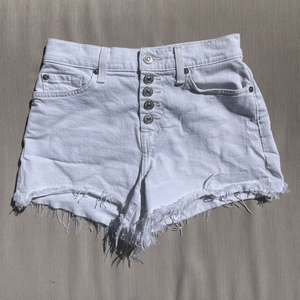 7 For All Mankind White Shorts